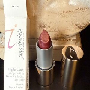 Jane Iredale Triple Luxe Long Lasting Naturally Moist Lipstick Rose 0.12oz NEW